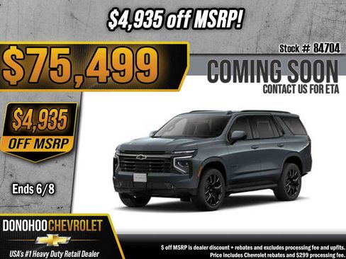 New 2026 Chevrolet Tahoe RST w/ Comfort Package AWD/4WD image 1