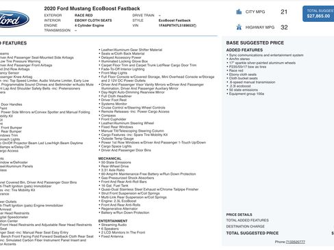 Used 2020 Ford Mustang Coupe image 2