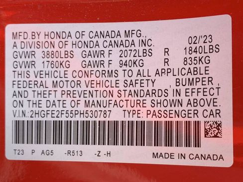 Certified 2023 Honda Civic Sport image 39