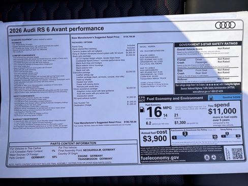 New 2026 Audi RS 6 performance image 33