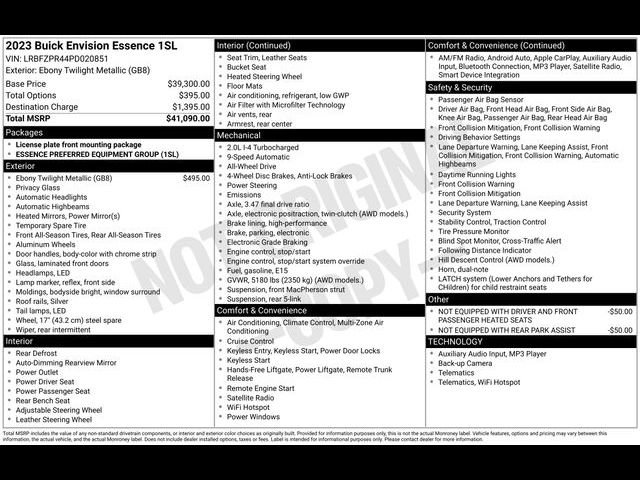 Certified 2023 Buick Envision Essence AWD/4WD image 32