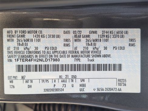 Used 2022 Ford Ranger Lariat w/ Technology Package image 28