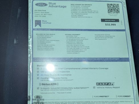 Certified 2022 Ford Bronco Outer Banks AWD/4WD image 13