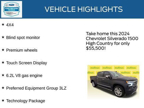 Used 2024 Chevrolet Silverado 1500 High Country w/ Technology Package image 23