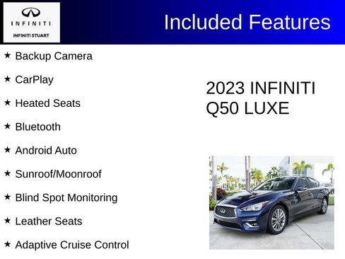 Certified 2023 INFINITI Q50 Luxe w/ Cargo Package RWD image 3