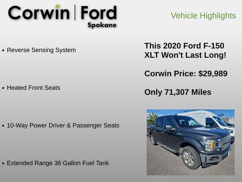 Used 2020 Ford F150 XLT w/ Equipment Group 302A Luxury AWD/4WD image 12