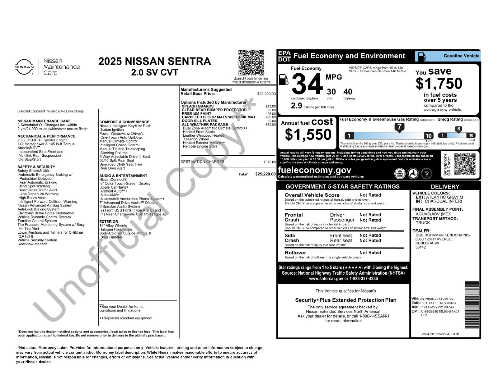 Used 2025 Nissan Sentra SV w/ All-Weather Package FWD image 37