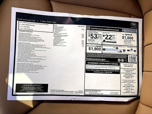 New 2026 Land Rover Range Rover Sport Dynamic SE AWD/4WD image 14