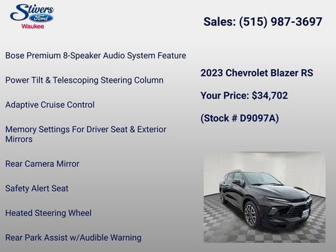 Used 2023 Chevrolet Blazer RS w/ Driver Confidence II Package AWD/4WD image 22