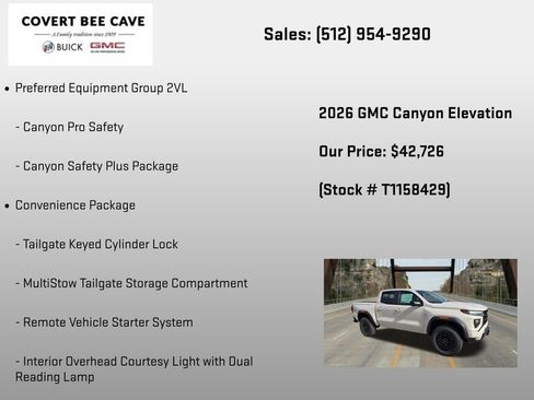 New 2026 GMC Canyon Elevation w/ Convenience Package RWD image 6