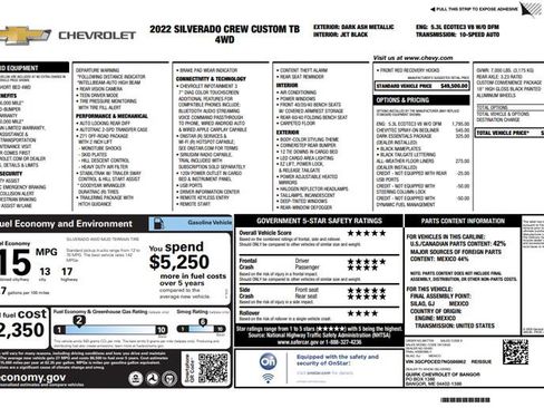 Used 2022 Chevrolet Silverado 1500 Custom Trail Boss w/ LPO, Dark Essentials Package image 3