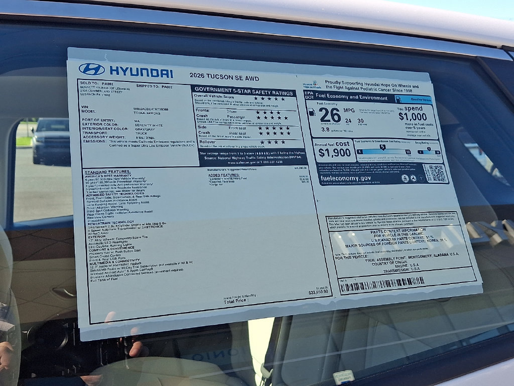 New 2026 Hyundai Tucson SE AWD/4WD image 3