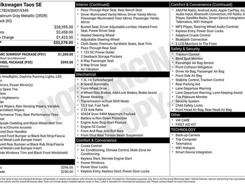 Used 2025 Volkswagen Taos SE w/ Panoramic Sunroof Package FWD image 27