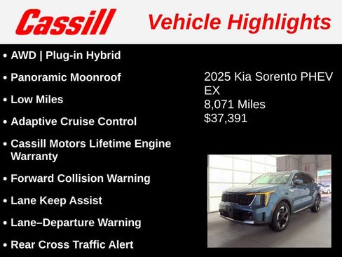 Used 2025 Kia Sorento EX w/ EX Panoramic Sunroof Package AWD/4WD image 3
