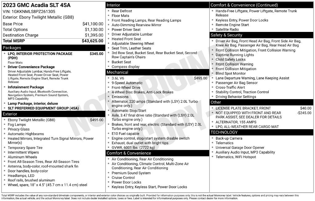 Used 2023 GMC Acadia SLT FWD image 35