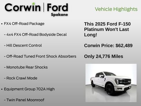 Used 2025 Ford F150 Platinum w/ FX4 Off-Road Package AWD/4WD image 7