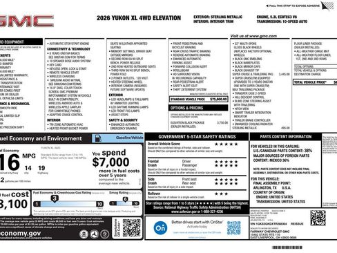 New 2026 GMC Yukon XL Elevation w/ LPO, Elevation Black Package image 4