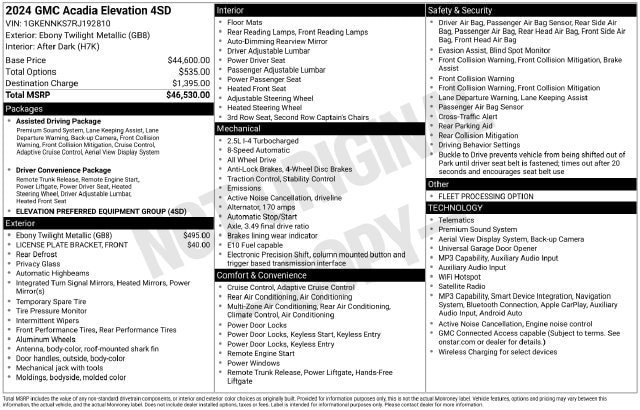 Certified 2024 GMC Acadia Elevation AWD/4WD image 32