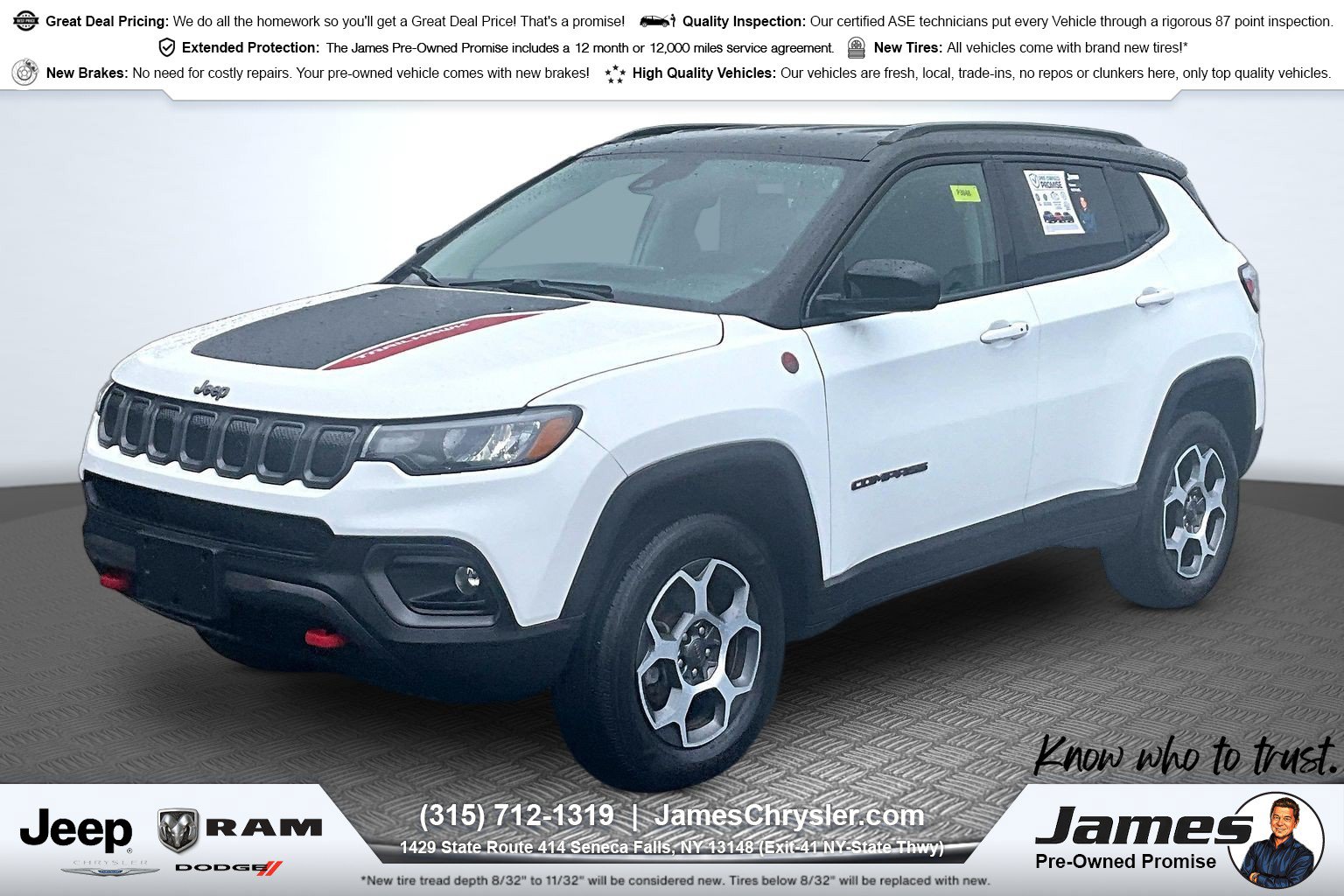 Used 2022 Jeep Compass Trailhawk w/ Trailhawk Convenience Group AWD/4WD image 1