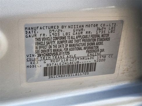 Certified 2025 Nissan Versa S w/ Trunk Package image 31