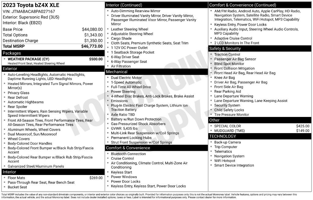 Used 2023 Toyota bZ4X AWD w/ Weather Package image 17
