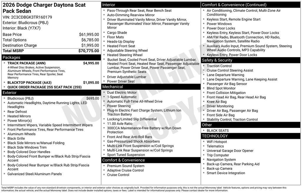 New 2026 Dodge Charger Daytona Scat Pack w/ Track Package AWD/4WD image 7