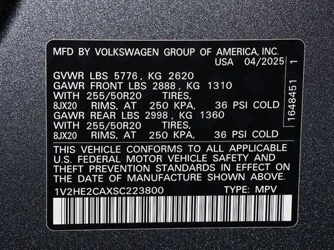 Used 2025 Volkswagen Atlas Cross Sport SE AWD/4WD image 40