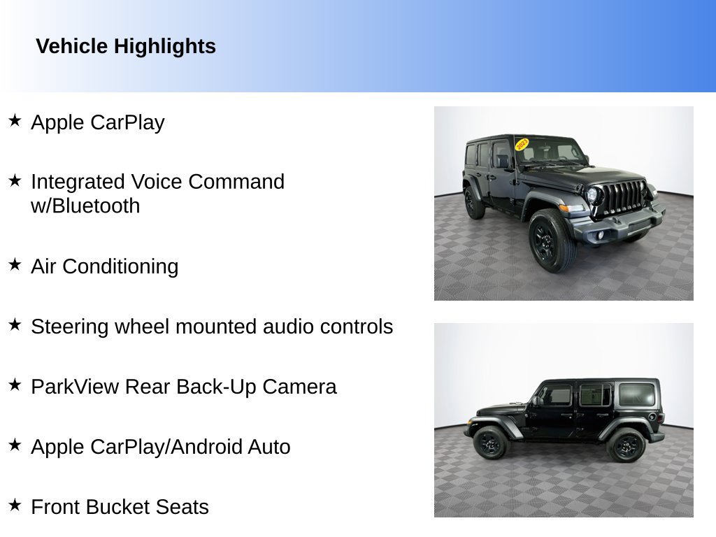 Used 2023 Jeep Wrangler Unlimited Sport AWD/4WD image 2