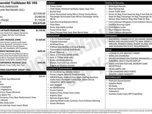 Used 2021 Chevrolet TrailBlazer RS w/ Sun and Liftgate Package image 15