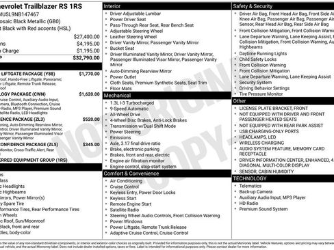 Used 2022 Chevrolet TrailBlazer RS w/ Sun and Liftgate Package image 6