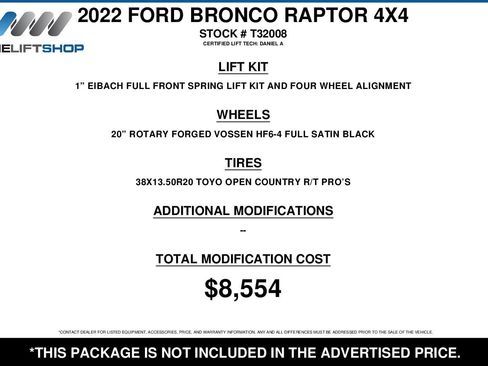 Used 2022 Ford Bronco Raptor image 2