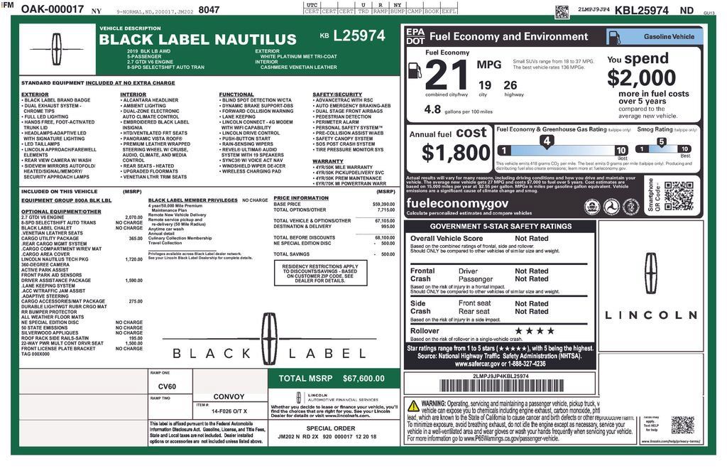 Used 2019 Lincoln Nautilus Black Label AWD/4WD image 32