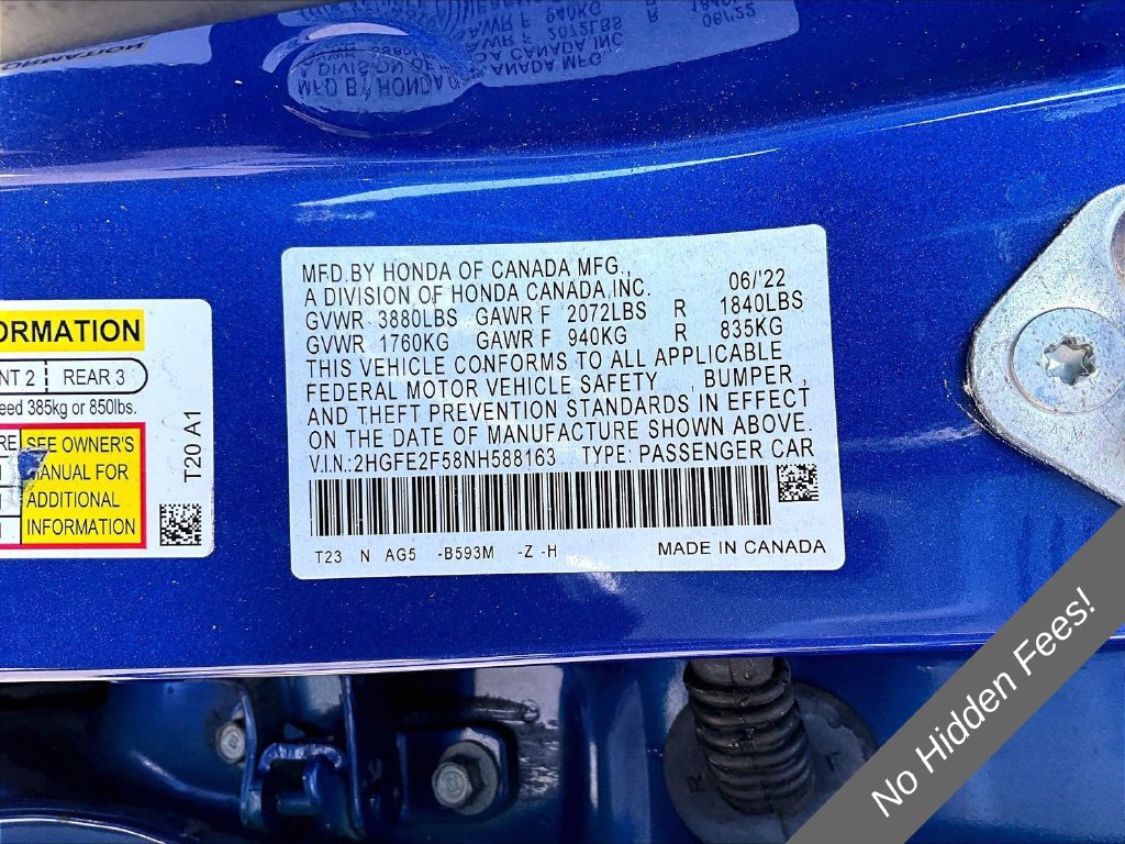 Used 2022 Honda Civic Sport image 24