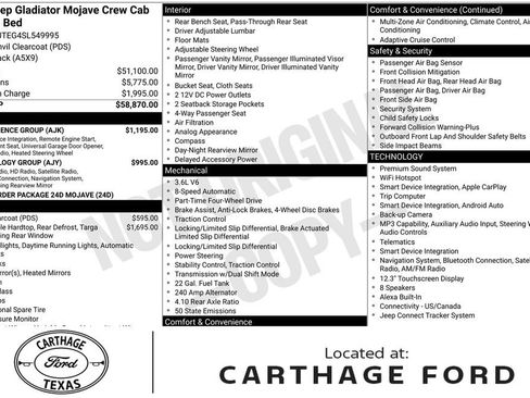 Used 2025 Jeep Gladiator Mojave w/ Convenience Group AWD/4WD image 1