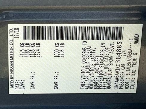 Used 2019 Nissan Maxima 3.5 SL w/ Floor Mat Group FWD image 34