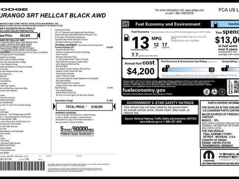 Used 2023 Dodge Durango SRT Hellcat AWD/4WD image 3