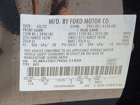 Certified 2022 Lincoln Aviator Reserve w/ Equipment Group 201A AWD/4WD image 19