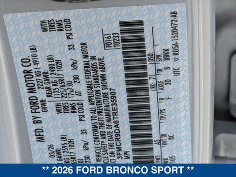 New 2026 Ford Bronco Sport Badlands AWD/4WD image 22