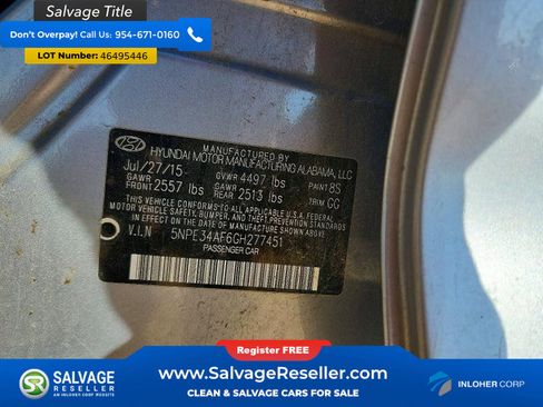 Used 2016 Hyundai Sonata Limited w/ Option Group 05 image 16