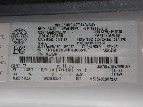 Used 2023 Ford Transit 250 148 High Roof Extended AWD w/ Load Area Protection Package image 86