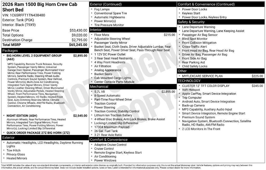 New 2026 RAM 1500 Big Horn AWD/4WD image 45
