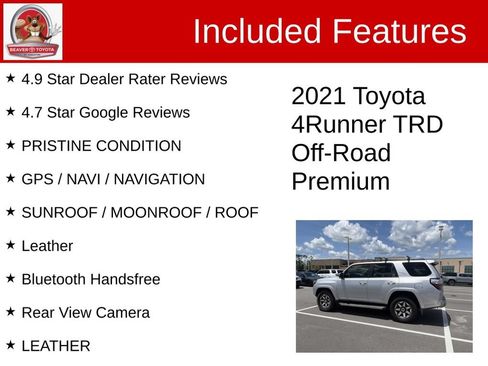 Used 2021 Toyota 4Runner TRD Off-Road Premium w/ Moonroof Package AWD/4WD image 5