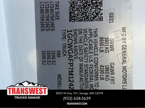 Used 2021 Chevrolet Express 2500 w/ Driver Convenience Package image 20