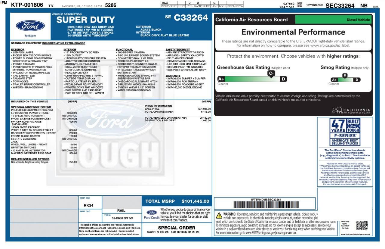 Used 2025 Ford F450 Platinum w/ FX4 Off-Road Package AWD/4WD image 3