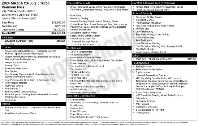 Used 2024 MAZDA CX-50 2.5 Turbo w/ Weather Package AWD/4WD image 4