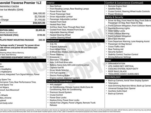 Certified 2021 Chevrolet Traverse Premier w/ Redline Edition FWD image 34