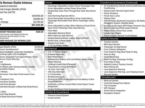 New 2025 Alfa Romeo Giulia Intensa w/ Driving Assist Package image 6