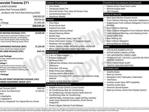 New 2026 Chevrolet Traverse Z71 w/ Enhanced Driving Package AWD/4WD image 9