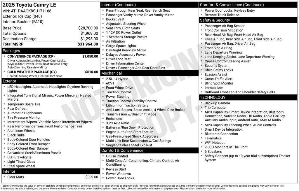 Certified 2025 Toyota Camry LE w/ Convenience Package FWD image 21