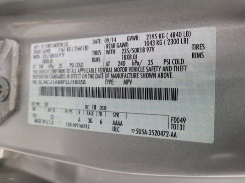 Used 2015 Lincoln MKC FWD w/ Equipment Group 101A Select image 33